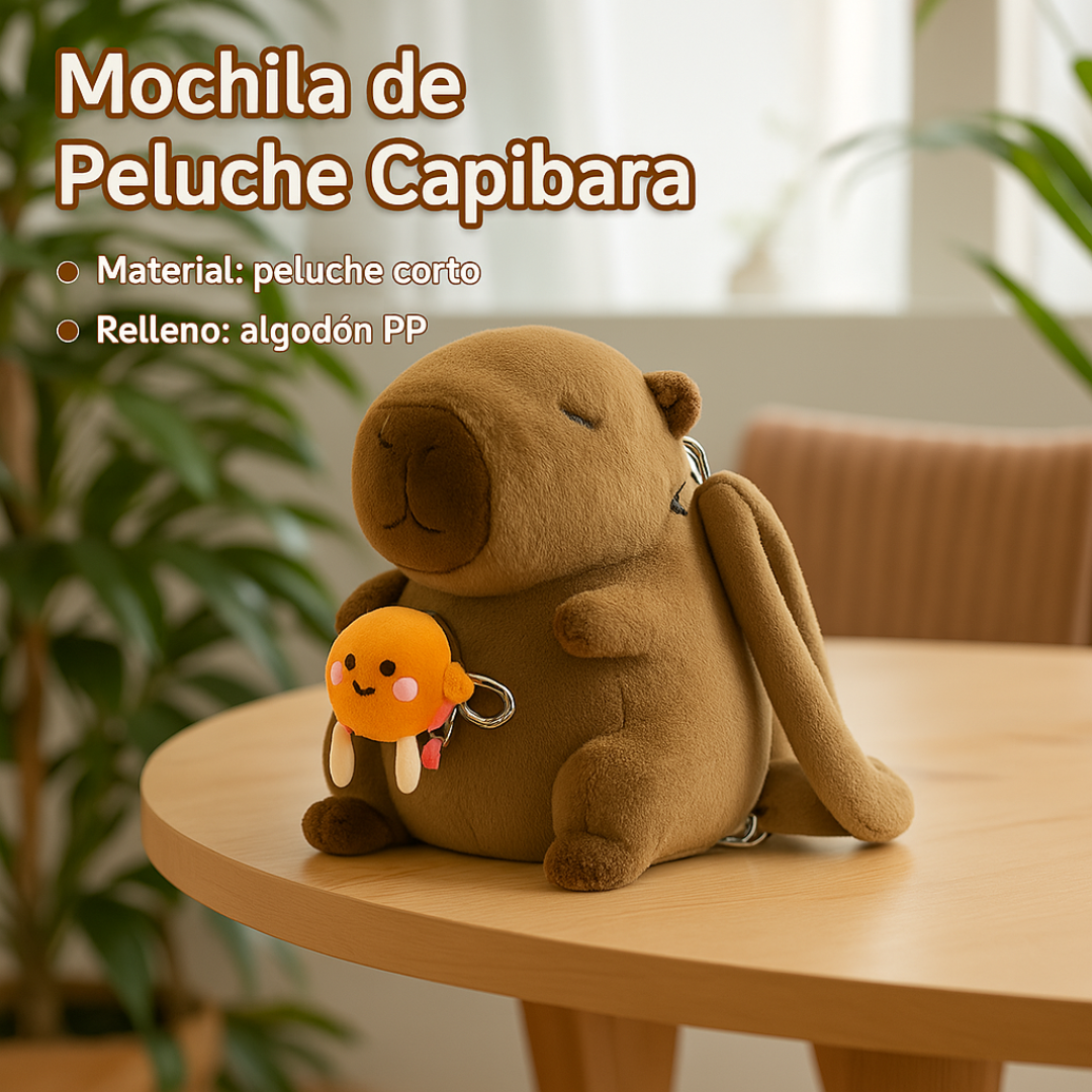 Mochila Peluche Felpa Kawaii Capibara
