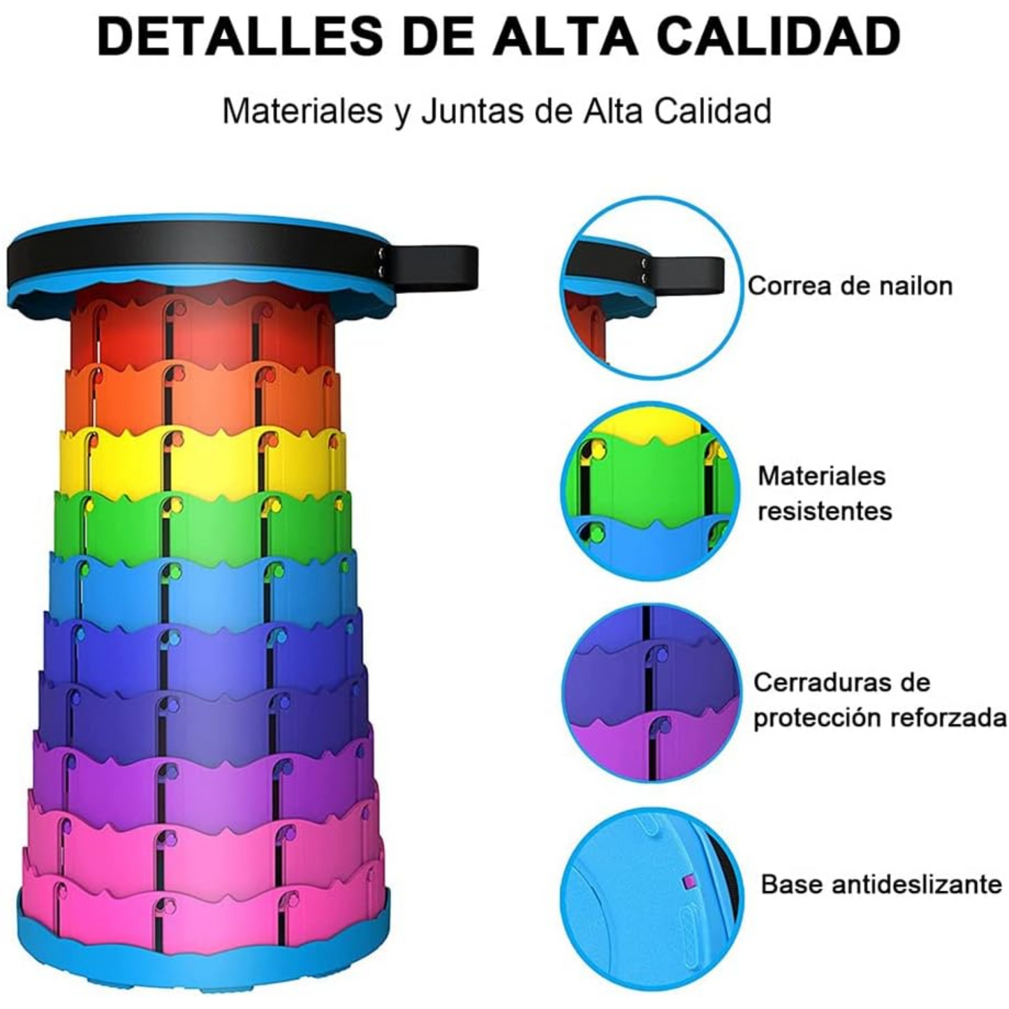 Silla Taburete Retráctil Portátil