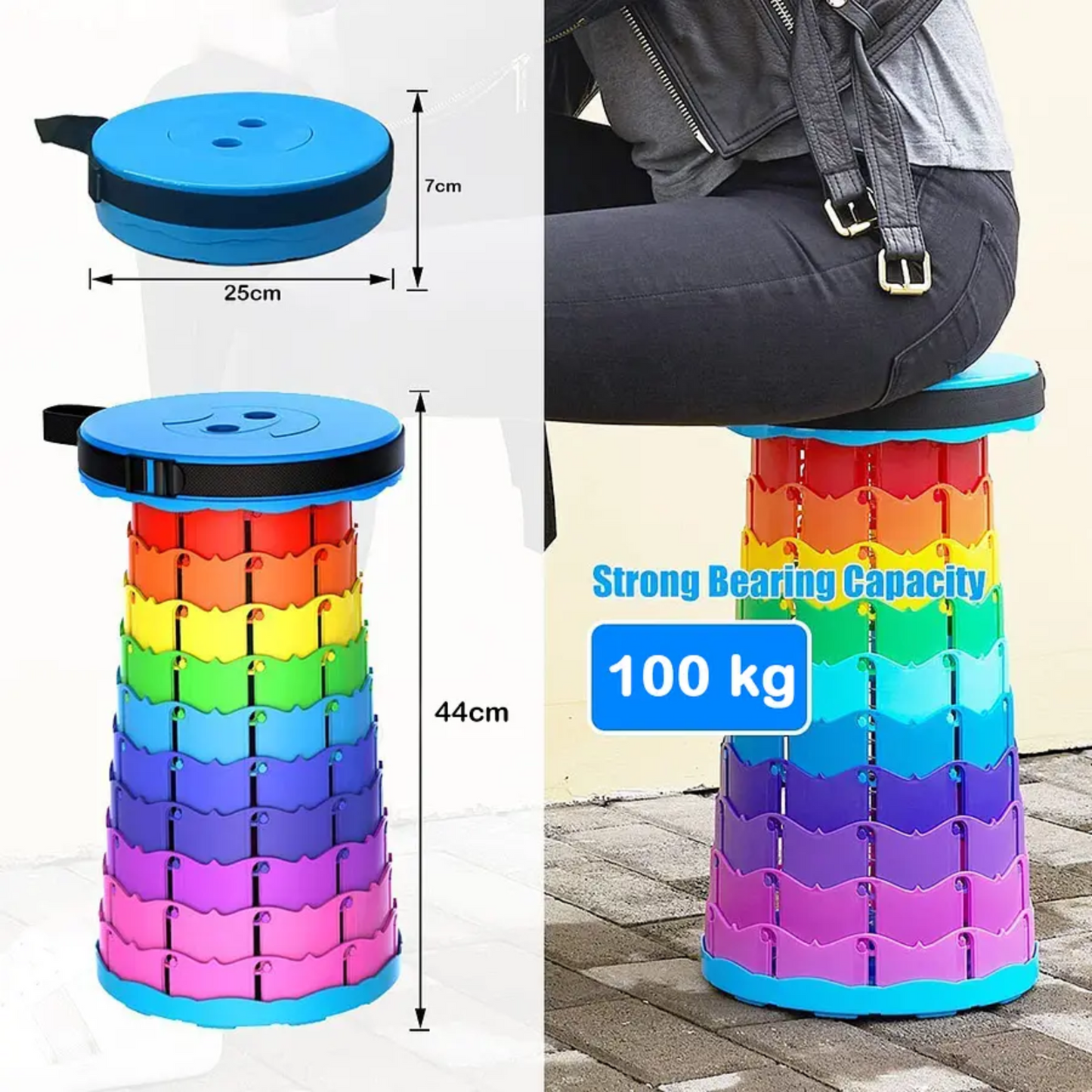 Silla Taburete Retráctil Portátil